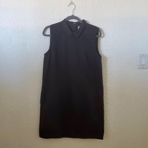 GAP BLACK COLLARED JEAN DRESS WITH POCKETS